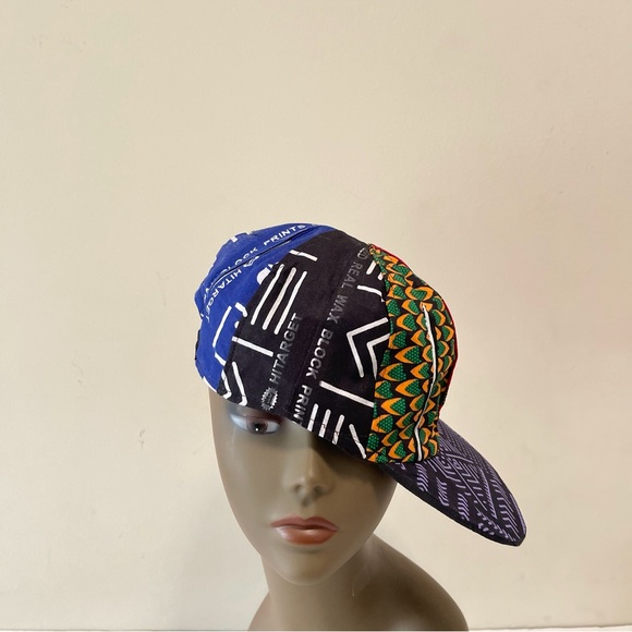 African Print Ankara Handmade Multicolor Bohemian Patchwork Baseball Cap - Picture 6 of 8